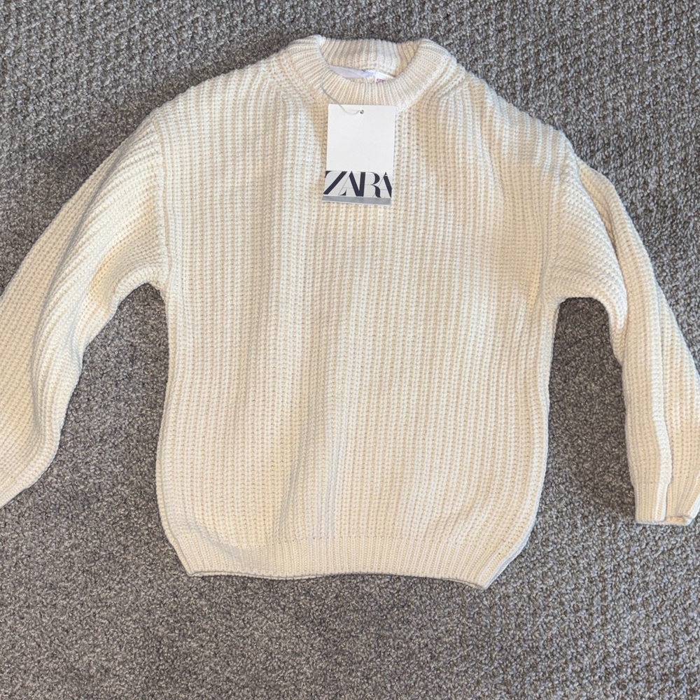 Zara Off-White Textured Sweater